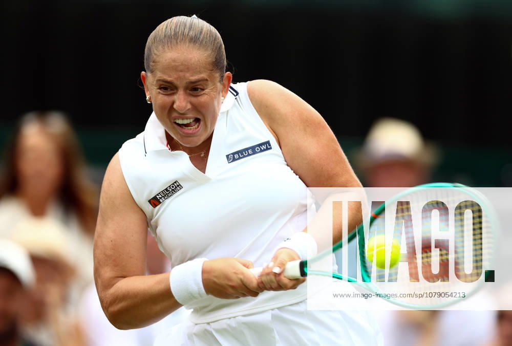 Jelena Ostapenko during her second round match Wimbledon Tennis Championships, Day 3, The All England Lawn Tennis and Croquet Club, London, UK - 01 Jul 2026London The All England Lawn Tennis and United Kingdom