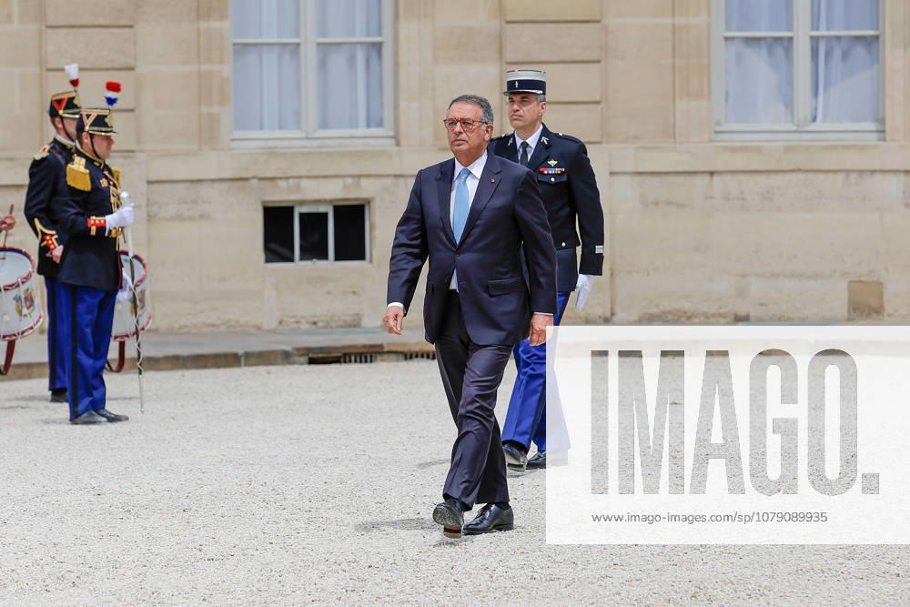 French President Emmanuel Macron welcomes Portuguese President Antonio Jose Seguro. President Antonio Jose Seguro walks on his way to meet French President Emmanuel Macron at the Élysée Palace in Paris, France, on July 1, 2026