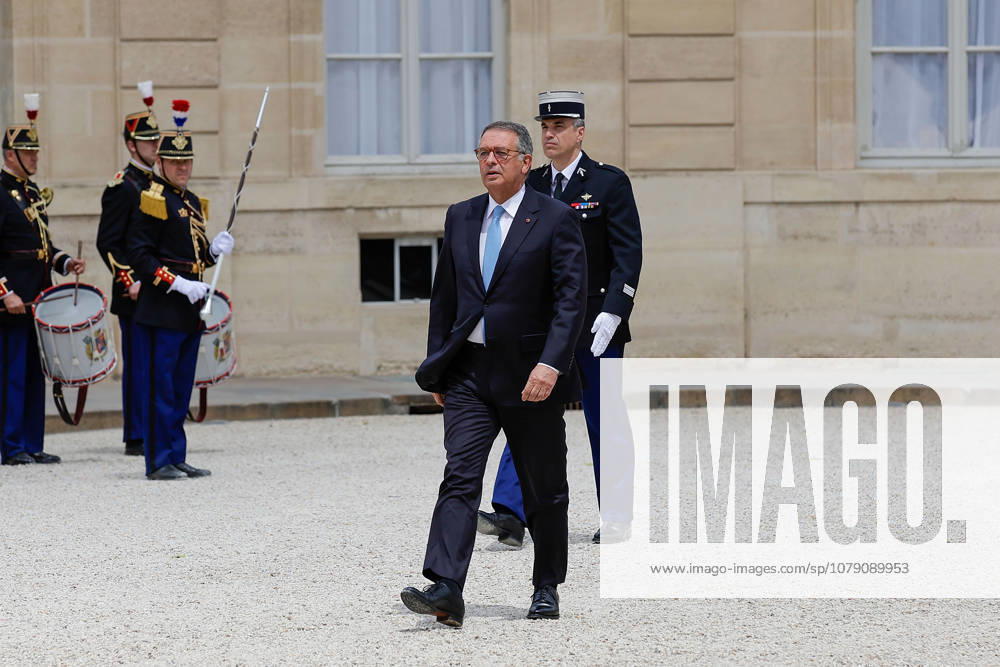 French President Emmanuel Macron welcomes Portuguese President Antonio Jose Seguro. President Antonio Jose Seguro walks on his way to meet French President Emmanuel Macron at the Élysée Palace in Paris, France, on July 1, 2026