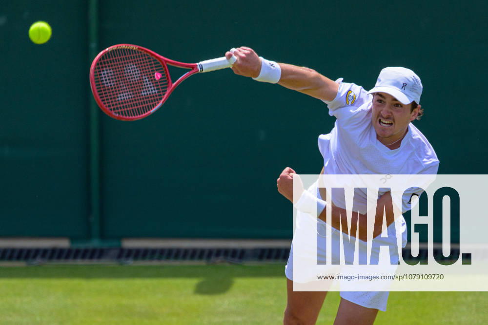 Day Five: The Championships - Wimbledon 2026 LONDON, ENGLAND JULY 03 - Joao Fonseca of Brazil during Gentlemen s Single Third Round against Roman Safiullin of Russia at The Wimbledon Lawn Tennis Championship at Wimbledon on July 03, 2026 in London, England. (Photo by Keeran Marquis)