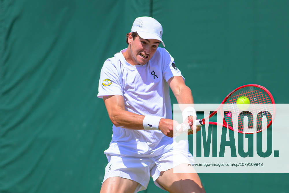 Day Five: The Championships - Wimbledon 2026 LONDON, ENGLAND JULY 03 - Joao Fonseca of Brazil during Gentlemen s Single Third Round against Roman Safiullin of Russia at The Wimbledon Lawn Tennis Championship at Wimbledon on July 03, 2026 in London, England. (Photo by Keeran Marquis)