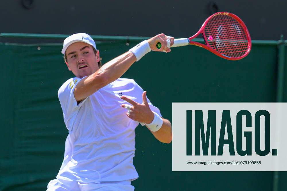 Day Five: The Championships - Wimbledon 2026 LONDON, ENGLAND JULY 03 - Joao Fonseca of Brazil during Gentlemen s Single Third Round against Roman Safiullin of Russia at The Wimbledon Lawn Tennis Championship at Wimbledon on July 03, 2026 in London, England. (Photo by Keeran Marquis)