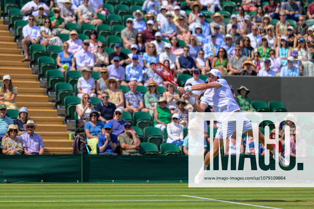Day Five: The Championships - Wimbledon 2026 LONDON, ENGLAND JULY 03 - Joao Fonseca of Brazil during Gentlemen s Single Third Round against Roman Safiullin of Russia at The Wimbledon Lawn Tennis Championship at Wimbledon on July 03, 2026 in London, England. (Photo by Keeran Marquis)