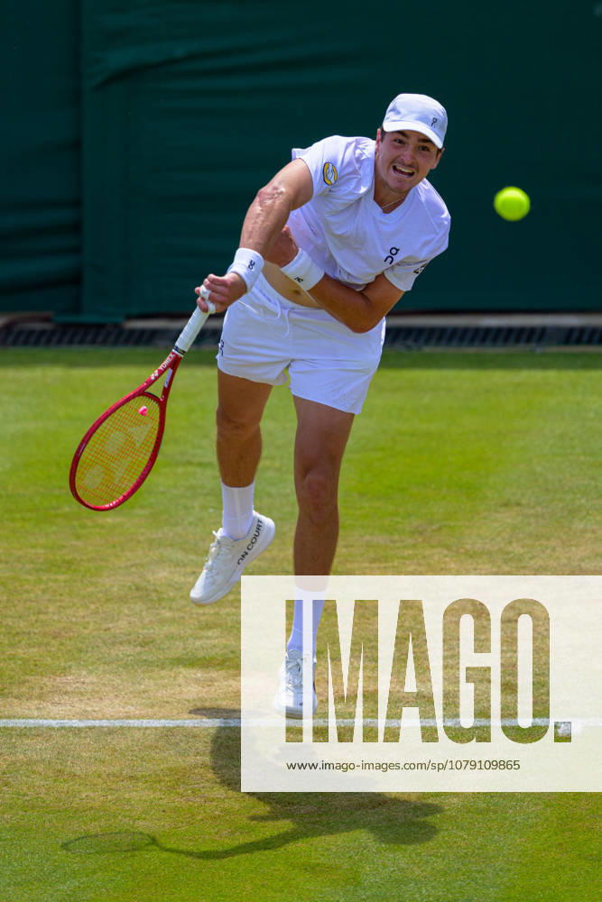 Day Five: The Championships - Wimbledon 2026 LONDON, ENGLAND JULY 03 - Joao Fonseca of Brazil during Gentlemen s Single Third Round against Roman Safiullin of Russia at The Wimbledon Lawn Tennis Championship at Wimbledon on July 03, 2026 in London, England. (Photo by Keeran Marquis)