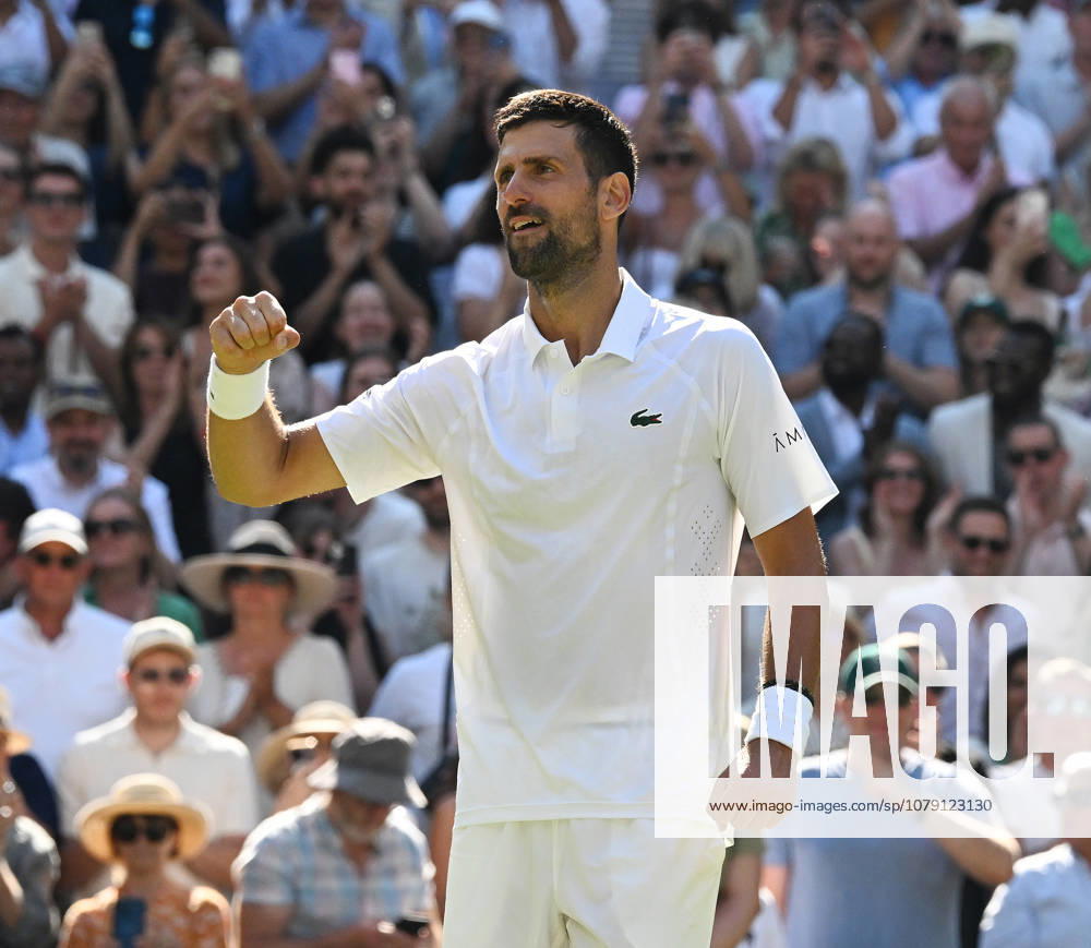 The Championships Wimbledon 2026 The Championships Wimbledon 2026 Day 5 03 .07 2026 Novak Djokovic (SRB) wins second round match Photo:- Roger Parker International Sports Fotos Ltd London UK