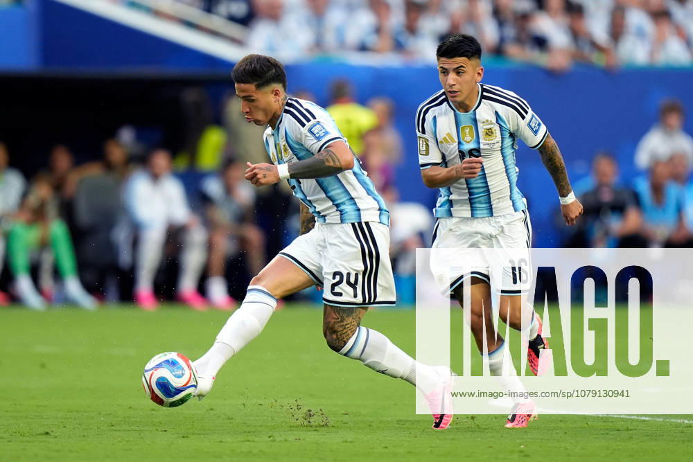 2026-07-04 Argentina v Cabo Verde - Round Of 32 - FIFA World Cup, WM, Weltmeisterschaft, Fussball 2026 MIAMI GARDENS, UNITED STATES - JULY 3: Enzo Fernandez of Argentina during the Round Of 32 - FIFA World Cup 2026 match between Argentina and Cabo Verde at Miami Stadium on July 3, 2026 in Miami Gardens, Florida. (Photo by Pablo Morano BSR Agency) Miami Gardens United States Content not available for redistribution in The Netherlands directly or indirectly through any third parties.