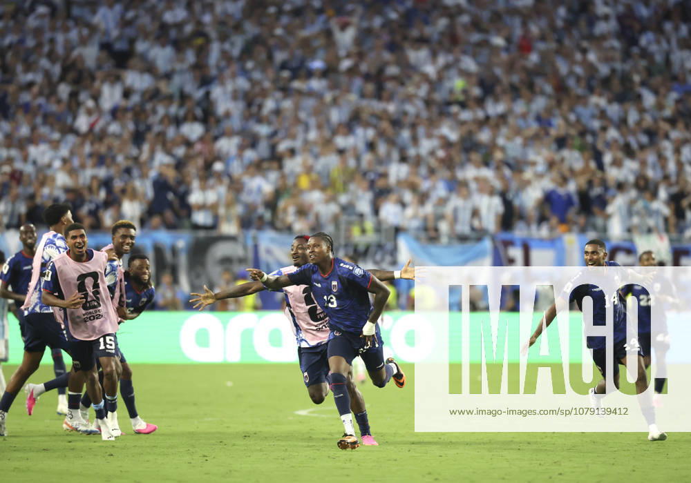 (260704) -- MIAMI, July 4, 2026 -- Sidny Lopes Cabral (No.13) of Cabo Verde celebrates scoring in the extra time during the round of 32 match between Argentina and Cabo Verde at the 2026 FIFA World Cup, WM, Weltmeisterschaft, Fussball at Miami Stadium, Miami, the United States, July 3, 2026. ) (SP)U.S.-MIAMI-FOOTBALL-FIFA WORLD CUP-ROUND OF 32-ARGENTINA VS CABO VERDE ZhangxChen