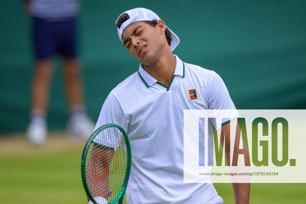 Day Six: The Championships - Wimbledon 2026 LONDON, ENGLAND JULY 04 - Luis Guto Miguel of Brazil reacts during Boy?s Single First Round against Vincent Fletcher of Great Britain at The Wimbledon Lawn Tennis Championship at Wimbledon on July 04, 2026 in London, England. (Photo by Keeran Marquis)