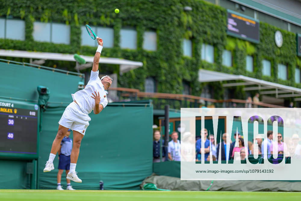 Day Six: The Championships - Wimbledon 2026 LONDON, ENGLAND JULY 04 - Luis Guto Miguel of Brazil during Boy?s Single First Round against Vincent Fletcher of Great Britain at The Wimbledon Lawn Tennis Championship at Wimbledon on July 04, 2026 in London, England. (Photo by Keeran Marquis)