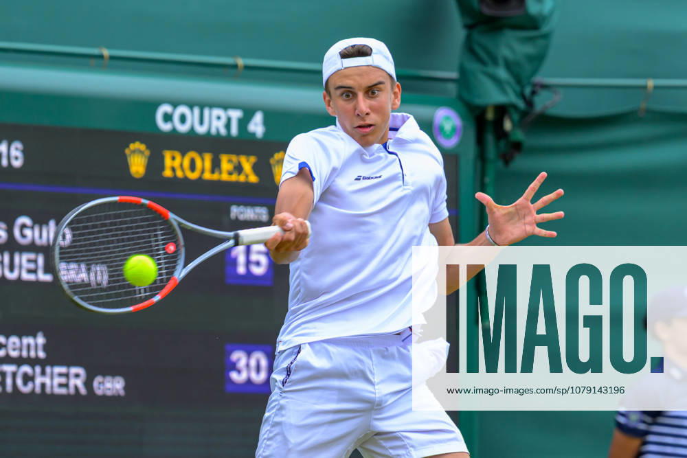 Day Six: The Championships - Wimbledon 2026 LONDON, ENGLAND JULY 04 - Vincent Fletcher of Great Britain reacts during Boy?s Single First Round against Luis Guto Miguel of Brazil at The Wimbledon Lawn Tennis Championship at Wimbledon on July 04, 2026 in London, England. (Photo by Keeran Marquis)