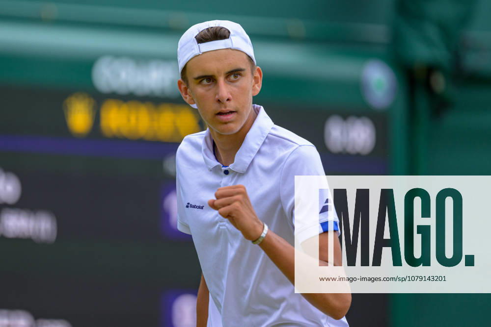 Day Six: The Championships - Wimbledon 2026 LONDON, ENGLAND JULY 04 - Vincent Fletcher of Great Britain reacts during Boy?s Single First Round against Luis Guto Miguel of Brazil at The Wimbledon Lawn Tennis Championship at Wimbledon on July 04, 2026 in London, England. (Photo by Keeran Marquis)