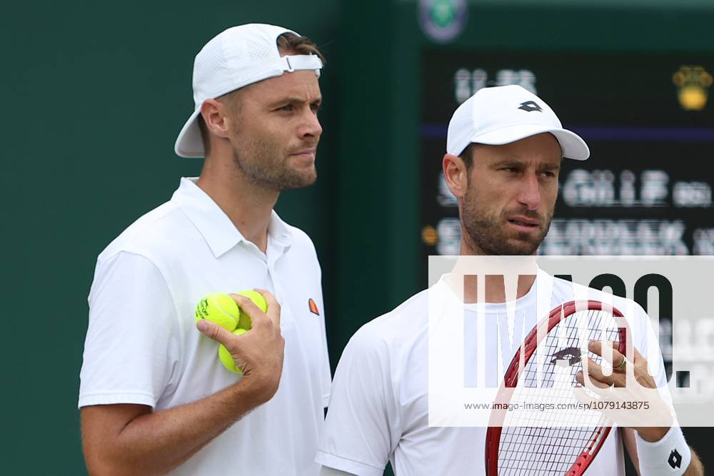 The Championships Wimbledon 2026- DAY 6- 04 07 2026 Great Britain, London, All England Lawn Tennis Club, The Championships Wimbledon 2026 - DAY 6- 04 07 2026 Belgian player Sander Gille (BEL) and his double partner Sem Verbeek (NED) pictured during their second double round in London , All England Lawn Tennis Club at The Championships Wimbledon 2026 LONDON GREAT BRITAIN
