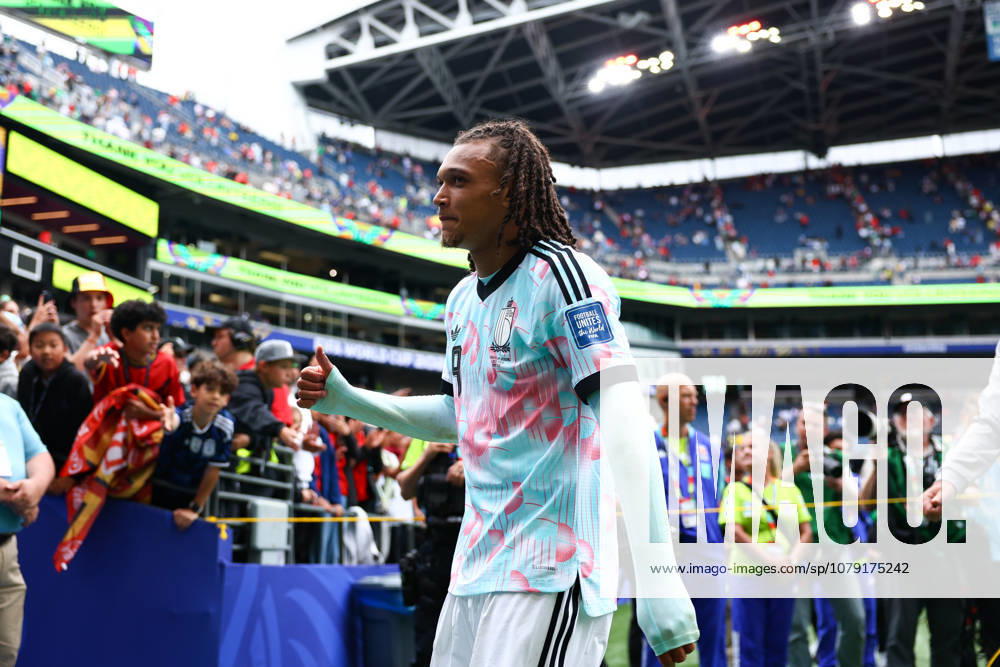 SEATTLE, WA - JULY 01: Forward Diego Moreira 19 of Belgium walks off the field after the FIFA World Cup, WM, Weltmeisterschaft, Fussball 2026 Round of 32 match between Belgium and Senegal on July 1, 2026 at Seattle Stadium in Seattle, Washington. (Photo by Henry Rodenburg Icon Sportswire) SOCCER: JUL 01 FIFA World Cup 26 Round of 32 - Belgium v Senegal Icon260701132