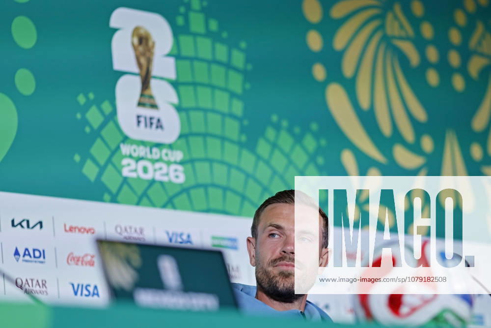 4th July 2026; Mexico City Stadium, Mexico City, Mexico; FIFA World Cup, WM, Weltmeisterschaft, Fussball Football, England press conference, PK, Pressekonferenz Jordan Henderson of the England speaks HeulerxAndrey DiaEsportivo