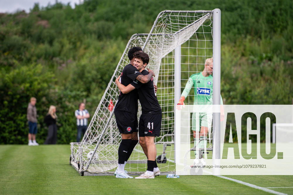 FC Midtjylland v Silkeborg IF, pre-season test match, Herning, Denmark Herning, Denmark. 04th, July 2026. Mikel Gogorza (41) of FC Midtjylland scores for 1-0 during a pre-season test match between FC Midtjylland and Silkeborg IF at the AGF training facility Fredensvang in Herning. Denmark, Herning