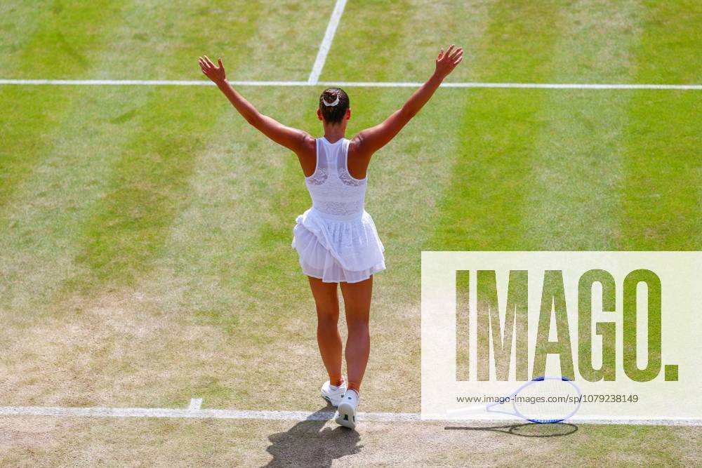 Marta Kostyuk celebrates victory in her fourth round match Wimbledon Tennis Championships, Day 8, The All England Lawn Tennis and Croquet Club, London, UK - 06 Jul 2026London The All England Lawn Tennis and United Kingdom