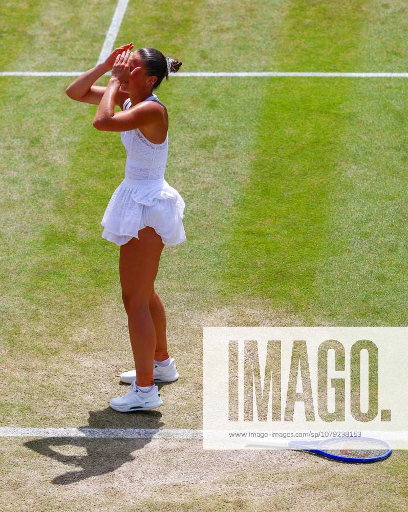 Marta Kostyuk celebrates victory in her fourth round match Wimbledon Tennis Championships, Day 8, The All England Lawn Tennis and Croquet Club, London, UK - 06 Jul 2026London The All England Lawn Tennis and United Kingdom
