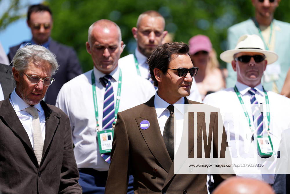 2026-07-06 The Championships - Wimbledon 2026 - Day Eight LONDON, UNITED KINGDOM - JULY 6: Former tennis player Roger Federer walks around the premises during Day Eight of the The Championships - Wimbledon 2026 at All England Lawn Tennis and Croquet Club on July 6, 2026 in London, England. (Photo by Marleen Fouchier BSR Agency) London United Kingdom Content not available for redistribution in The Netherlands directly or indirectly through any third parties.