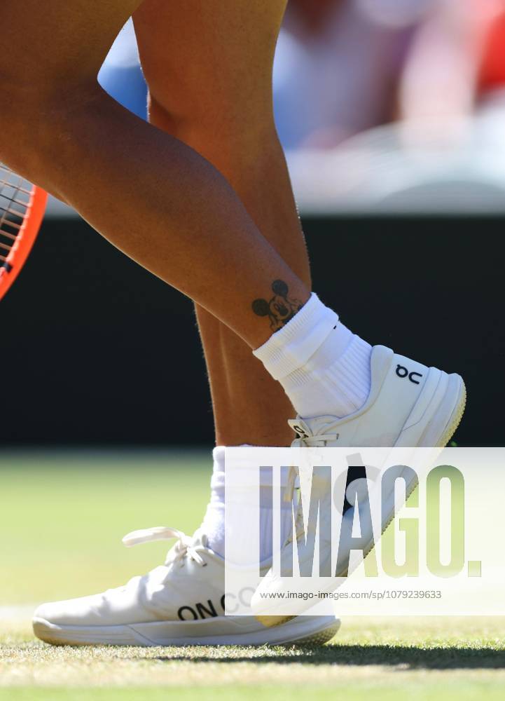 Mickey Mouse tattoo of Flavio Cobolli during his round of 16 match Wimbledon Tennis Championships, Day 8, The All England Lawn Tennis and Croquet Club, London, UK - 06 Jul 2026London The All England Lawn Tennis and United Kingdom