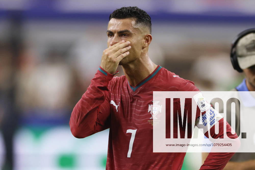 Portugal v Spain: Round of 16 - FIFA World Cup, WM, Weltmeisterschaft, Fussball 2026 Cristiano Ronaldo of Portugal looks dejected after the FIFA World Cup 2026 Round Of 16 match between Portugal and Spain at Dallas Stadium on July 6, 2026 in Arlington, United States. Arlington Dallas Stadium TX United States
