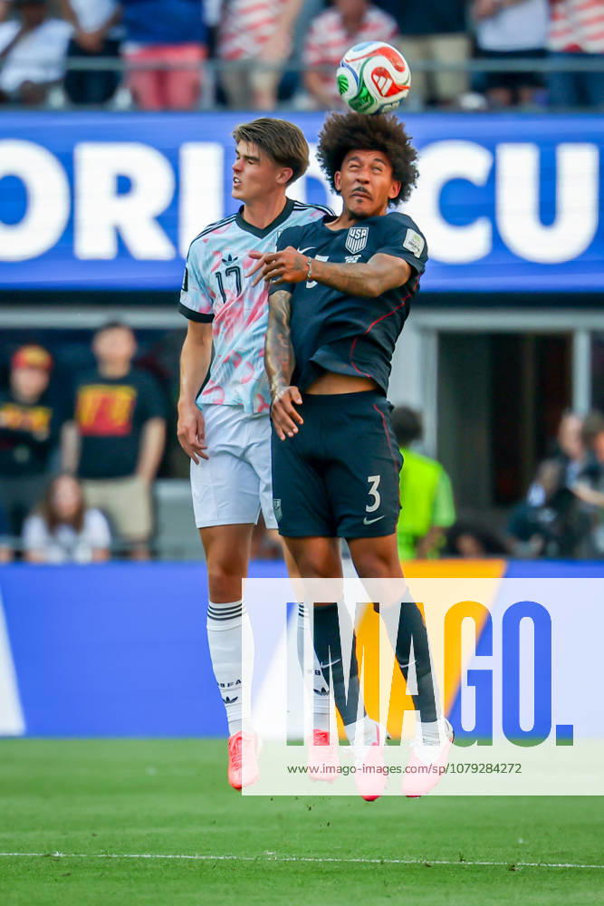 United States of America defender Chris Richards (3) and Belgium forward Charles de Ketelaere (17) during the match between USA and Belgium in the World Cup 2026 at Seattle Stadium, Seattle, Washington Seattle USA - ZUMAj111 20260706_zsp_j111_024