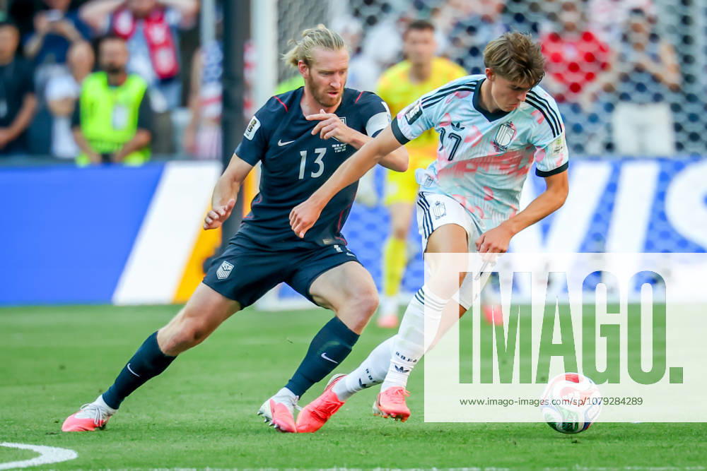 United States of America defender Tim Ream (13) and Belgium forward Charles de Ketelaere (17) during the match between USA and Belgium in the World Cup 2026 at Seattle Stadium, Seattle, Washington Seattle USA - ZUMAj111 20260706_zsp_j111_031