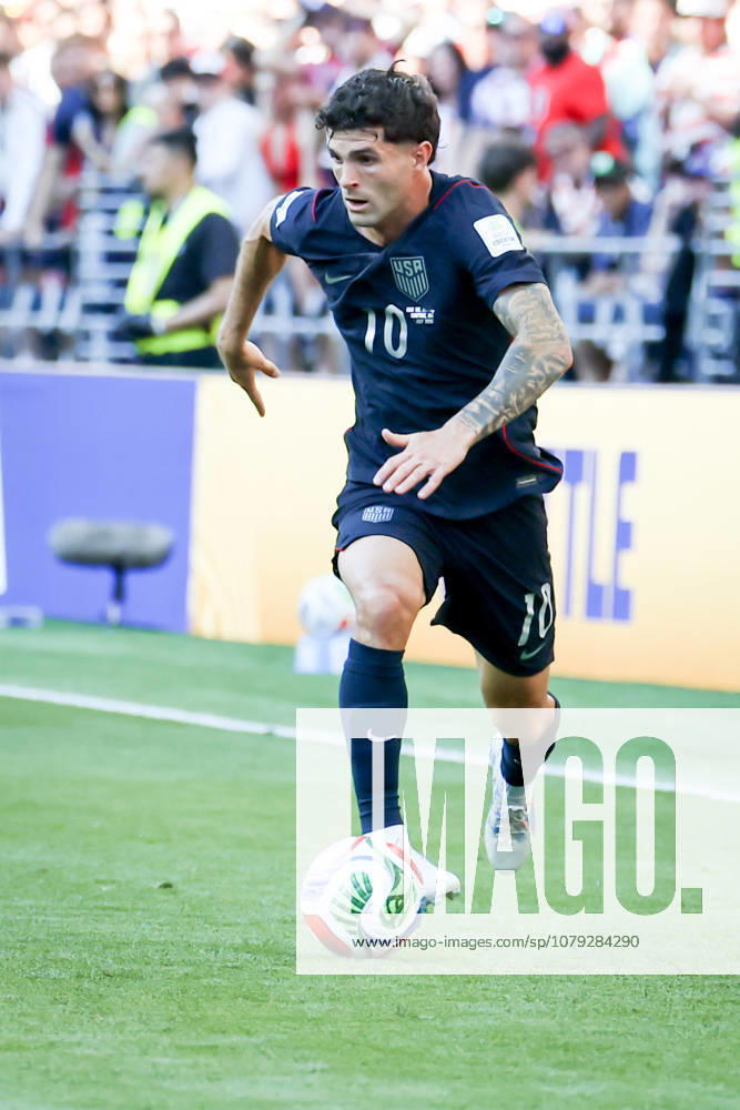 United States of America forward Christian Pulisic (10) during the match between USA and Belgium in the World Cup 2026 at Seattle Stadium, Seattle, Washington Seattle USA - ZUMAj111 20260706_zsp_j111_033