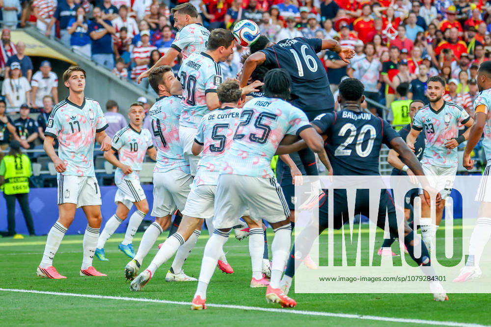 United States of America defender Alex Freeman (16) and Belgium midfielder Hans Vanaken (20) during the match between USA and Belgium in the World Cup 2026 at Seattle Stadium, Seattle, Washington Seattle USA - ZUMAj111 20260706_zsp_j111_035