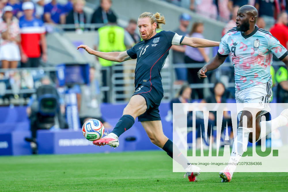 United States of America defender Tim Ream (13) and Belgium forward Romelu Lukaku (9) during the match between USA and Belgium in the World Cup 2026 at Seattle Stadium, Seattle, Washington Seattle USA - ZUMAj111 20260706_zsp_j111_066
