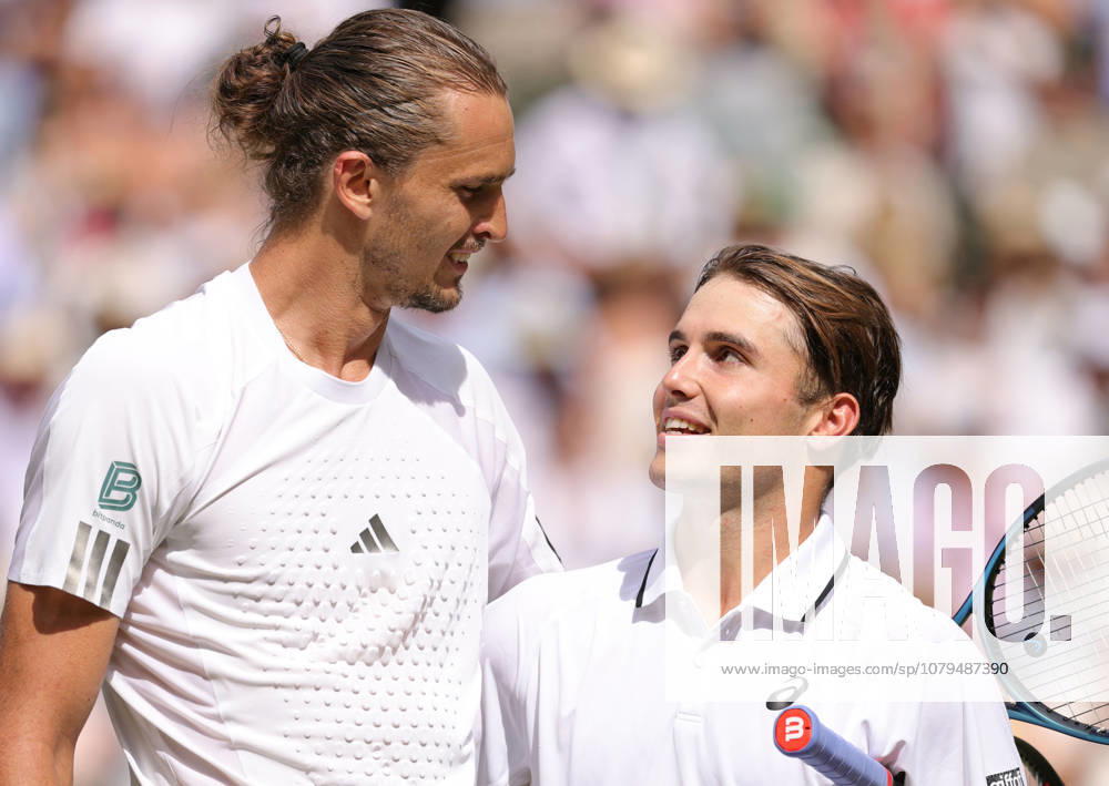 Alexander Zverev (GER) and Arthur Fery (GBR) after the semifinal of the 2026 All England Lawn Tennis Championships at Wimbledon, men s singles, London