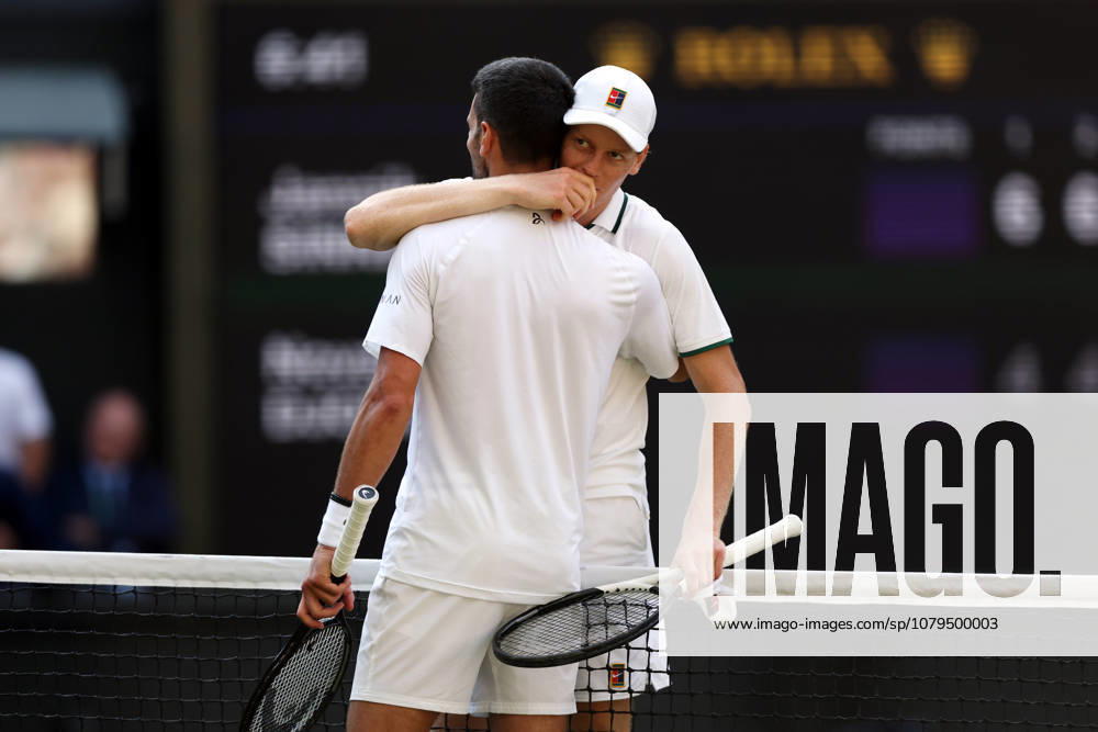 Jannik Sinner celebrates winning his semi final match against Novak Djokovic Wimbledon Tennis Championships, Day 12, The All England Lawn Tennis and Croquet Club, London, UK - 10 Jul 2026London The All England Lawn Tennis and United Kingdom