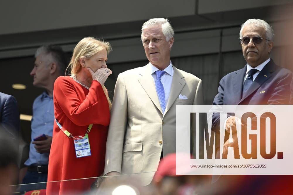 Spain vs Belgium - FIFA World Cup, WM, Weltmeisterschaft, Fussball 2026 LOS ANGELES, UNITED STATES OF AMERICA - JULY 10 : Van Damme Pascale president of Belgium, King Philippe of Belgium pictured during the FIFA World Cup 2026 round of 8 match between Spain and Belgium at the SoFi stadium on July 10, 2026 in Los Angeles, United States of America, 10 07 2026 Los Angeles United States of America
