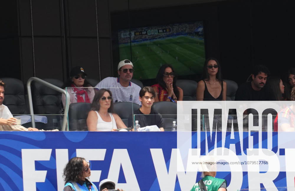 Brad Pitt of the U.S. during the Spain vs. Belgium quarterfinal match at the 2026 FIFA World Cup, Los Angeles Stadium, Los Angeles, U.S., on July 10, 2026. Thor Wegner, DeFodi Images. Photo by DeFodi Images