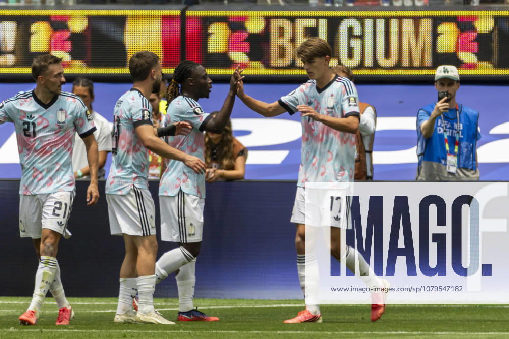Spain Vs. Belgium FIFA World Cup, WM, Weltmeisterschaft, Fussball quarterfinal soccer match in Los Angeles, USA - 10 Jul 2026 Belgium s Charles De Ketelaere (17) celebrates after scoring against Spain during the FIFA World Cup quarterfinal soccer match at SoFi Stadium. Los Angeles United States