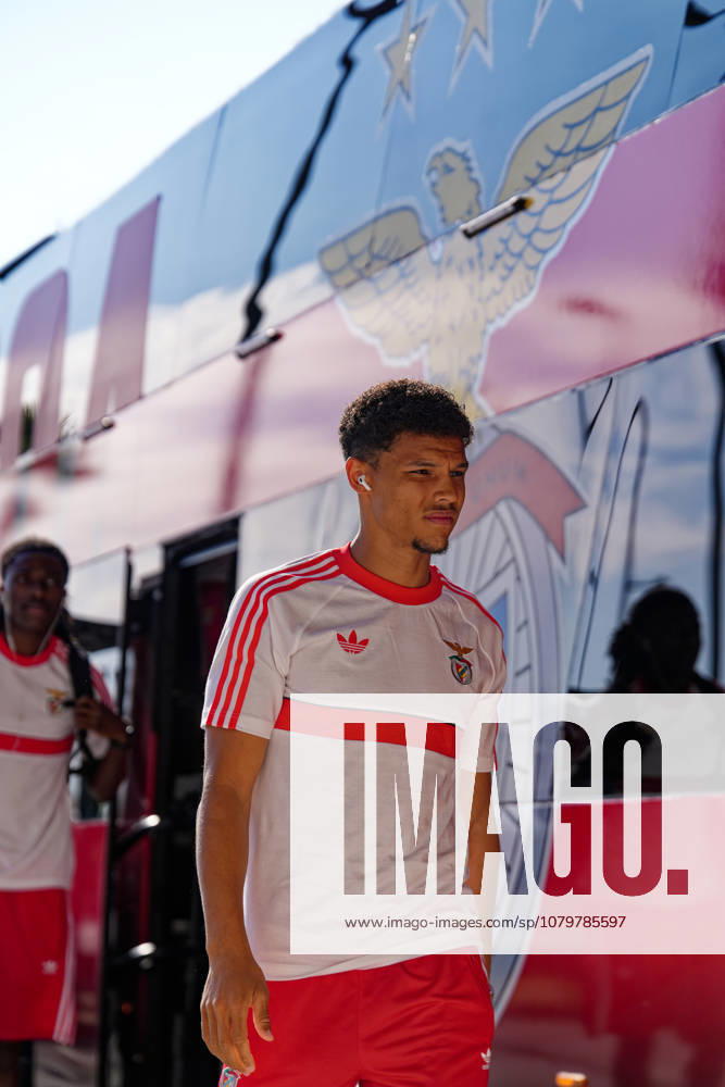 Trofeu do Algarve 25th Anniversary - SL Benfica vs CR Flamengo, Estadio do Algarve, Portugal. Estadio do Algarve, Portugal. 11 July 2026. 6 Alexander Bah of SL Benfica arriving at the SL Benfica v CR Flamengo football match for the Algarve Trophy 25th Anniversary. Credit: Nuno Pires Veloso Morse Images.