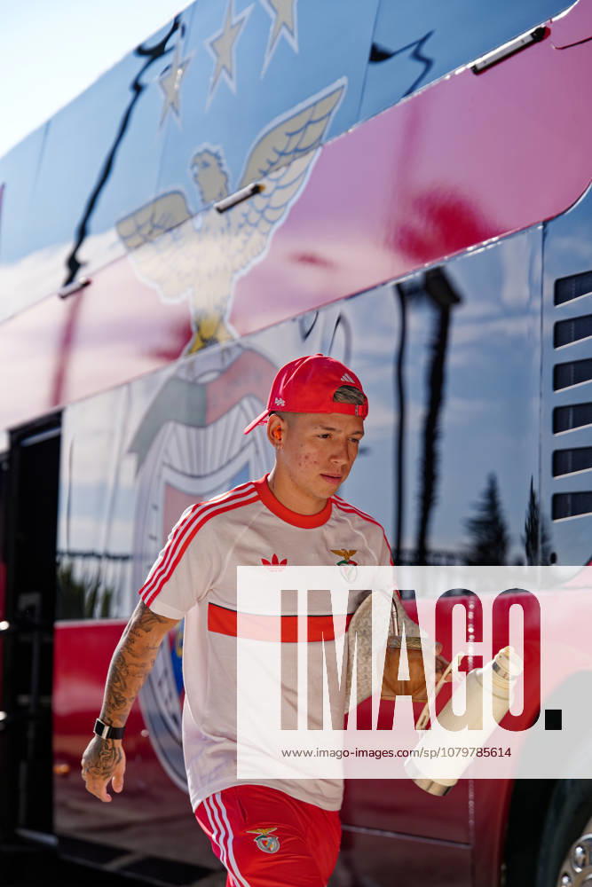 Trofeu do Algarve 25th Anniversary - SL Benfica vs CR Flamengo, Estadio do Algarve, Portugal. Estadio do Algarve, Portugal. 11 July 2026. 25 Gianluca Prestianni of SL Benfica arriving at the SL Benfica v CR Flamengo football match for the Algarve Trophy 25th Anniversary. Credit: Nuno Pires Veloso Morse Images.