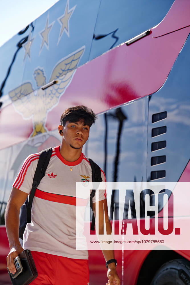 Trofeu do Algarve 25th Anniversary - SL Benfica vs CR Flamengo, Estadio do Algarve, Portugal. Estadio do Algarve, Portugal. 11 July 2026. 33 Gabriel Indio of SL Benfica arriving at the SL Benfica v CR Flamengo football match for the Algarve Trophy 25th Anniversary. Credit: Nuno Pires Veloso Morse Images.