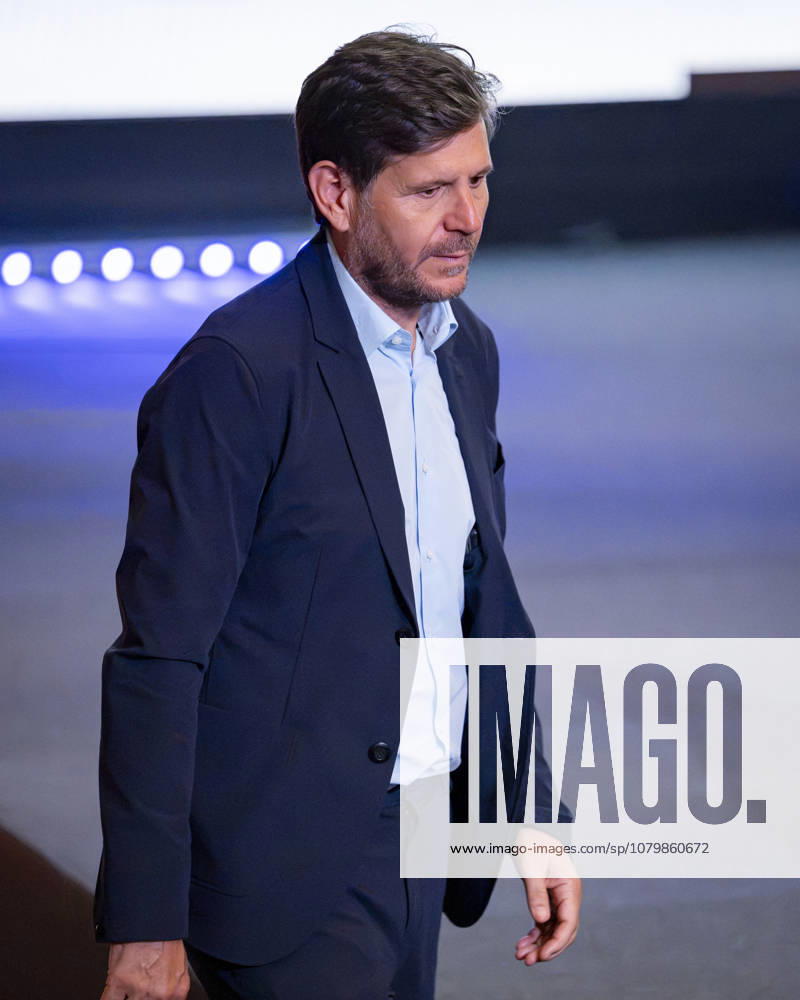 Morten Hjulmand unveiling as new player of Atletico de Madrid Mateu Alemany is seen during the unveiling of Morten Hjulmand as new player of Atletico de Madrid at Estadio Riyadh Air Metropolitano on July 13, 2026 in Madrid, Spain. Madrid Estadio Riyadh Air Metropolitano Madrid Spain