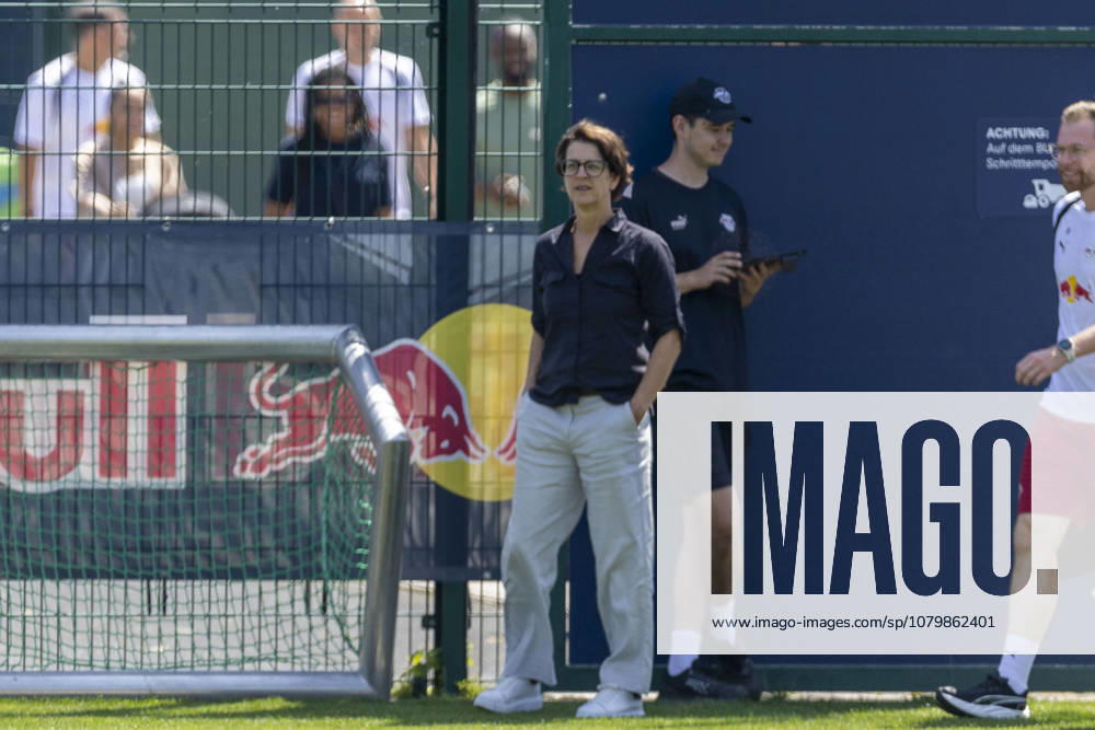 GER, Leipzig, Soccer, Press Conference, Start of Training, Media-Open Training Session (Pictured, from left: Tatjana Haenni, CEO of RB Leipzig, watching the training session on July 13, 2026), RB Leipzig Training Academy, Cottaweg, Leipzig. DFL and DFB regulations prohibit any use of photographs as image sequences and or quasi-video,