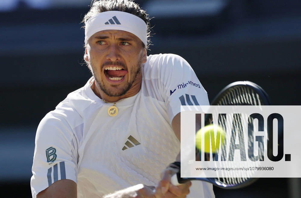 Tennis: Wimbledon championships Alexander Zverev of Germany plays against Jannik Sinner of Italy in the men s singles final at the Wimbledon tennis tournament in London on July 12, 2026. A14AA0005622977P