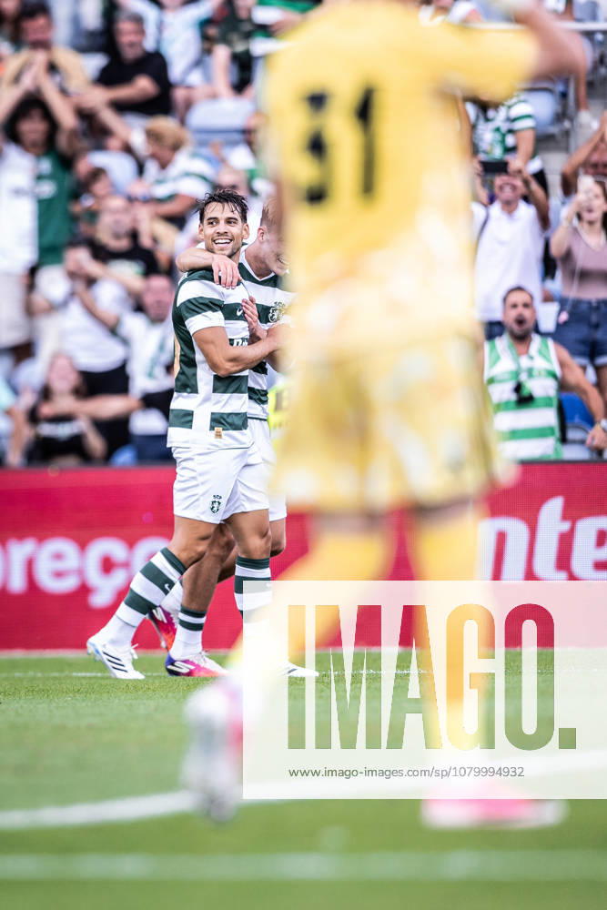 Daniel Braganca of Sporting Clube de Portugal celebrates scoring his sides second goal of the match during the Pre-Season Firiendly match between Sporting CP and Celtic FC at Estadio do Algarve in Faro on July 14, 2026 Faro Portugal - ZUMAg283 20260714_zsp_g283_018