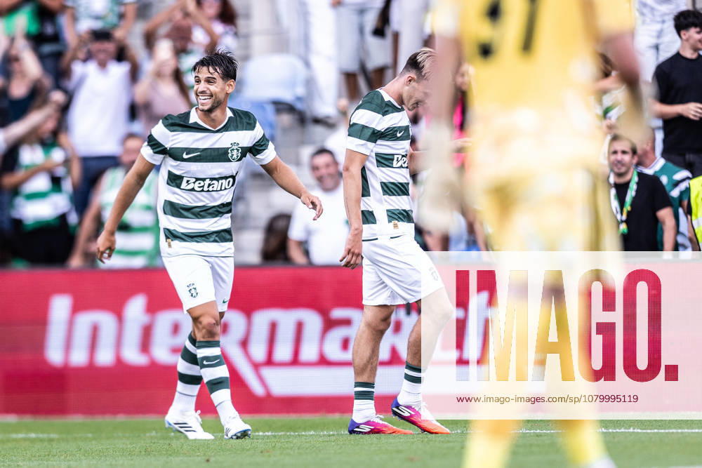 Daniel Braganca of Sporting Clube de Portugal celebrates scoring his sides second goal of the match during the Pre-Season Firiendly match between Sporting CP and Celtic FC at Estadio do Algarve in Faro on July 14, 2026 Sporting CP X Celtic FC - Pre-Season Friendly Desafios Betano - ZUMAg283 20260714_zsp_g283_019