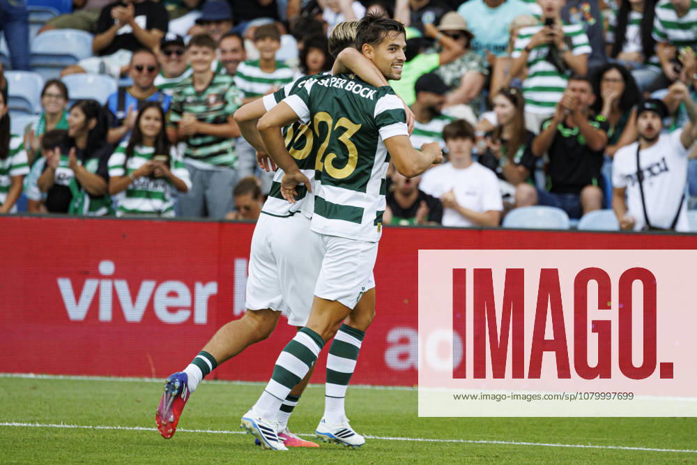Jesse Dery and Daniel Braganca seen celebrating after scoring goal during International Friendly, Länderspiel, Nationalmannschaft game between teams of Sporting CP and Celtic FC (Ana Catarina Santana Ball Raw Images) Loule Estadio Algarve Portugal