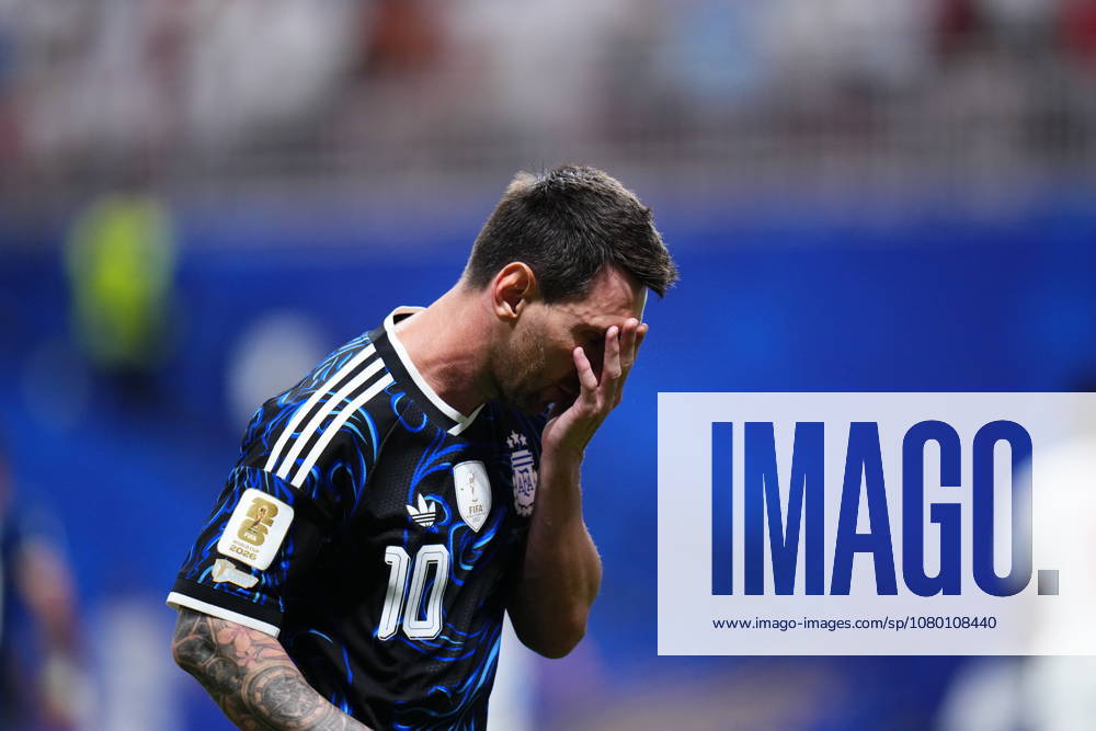 England v Argentina - FIFA World Cup, WM, Weltmeisterschaft, Fussball 2026 - Semi Finals ATLANTA, GEORGIA - JULY 15: Lionel Messi of Argentina reacts during the 2026 FIFA World Cup semifinal match between England and Argentina at Atlanta Stadium in Atlanta, Georgia, United States, on July 15, 2026. Jose Hernandez Anadolu Georgia United States. Editorial use only. Please get in touch for any other usage.