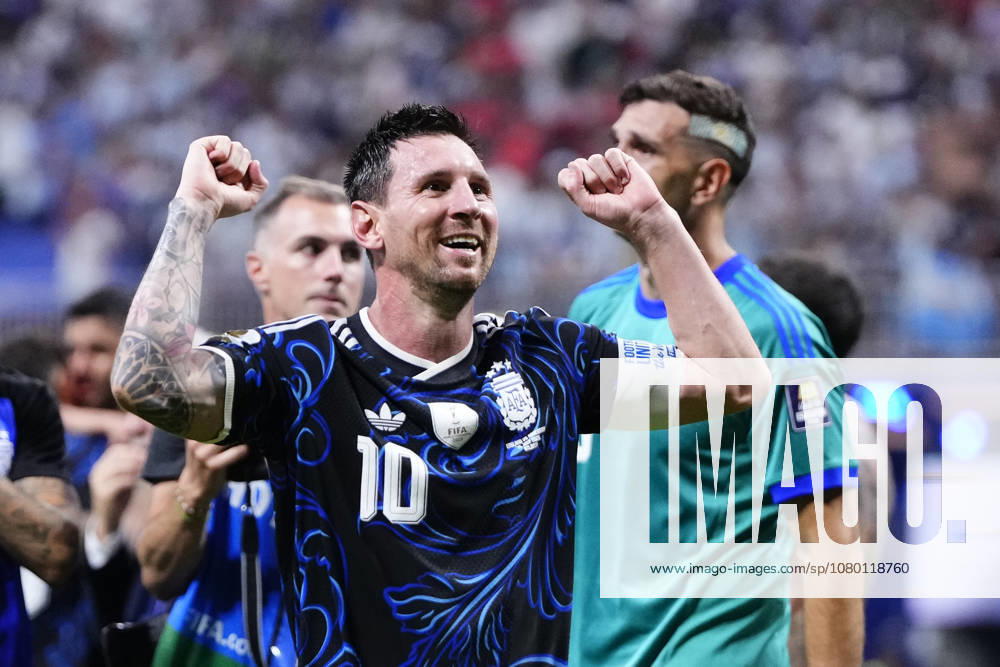 Lionel Messi of Argentina celebrates the victory during the FIFA World Cup, WM, Weltmeisterschaft, Fussball 2026 Semi Final match between England and Argentina at Atlanta Stadium on July 15, 2026 in Atlanta, Georgia. England V Argentina: Semi Final - FIFA World Cup 2026 - ZUMAa181 20260715_zaa_a181_105