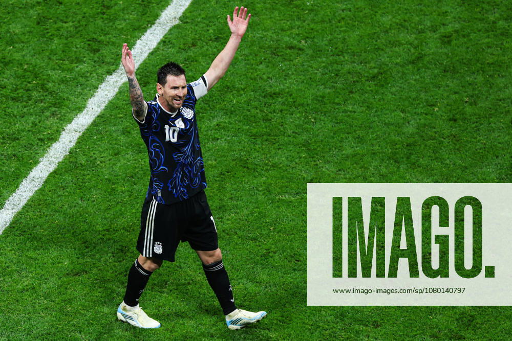 Lionel Messi of Team Argentina celebrates after scoring a goal during the FIFA World Cup, WM, Weltmeisterschaft, Fussball 2026 Semi Final match between England and Argentina at Atlanta Stadium on July 15, 2026 in Atlanta, Georgia.