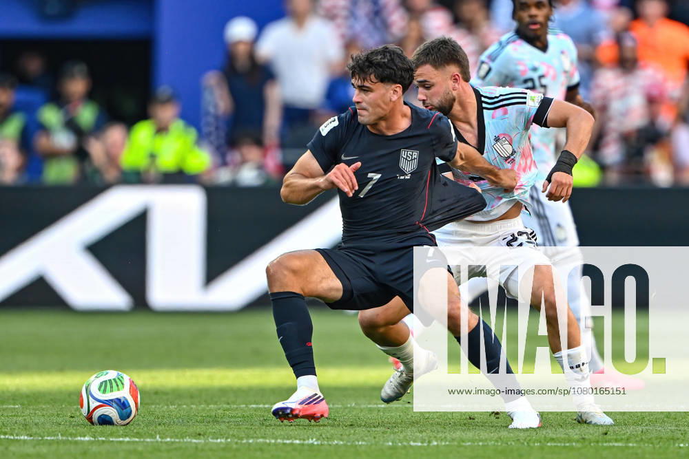FIFA World Cup, WM, Weltmeisterschaft, Fussball 2026: JUL 06 USA Vs Belgium July 06, 2026: United States of America midfielder Giovanni Reyna (7) and Belgium midfielder Nicolas Raskin (23) during the FIFA World Cup knockout round of 16 match between USA and Belgium in Seattle, WA. Belgium defeated USA 4-1 to advance to the quarter finals. Steve Faber CSM (Credit Image: Â Steve Faber Cal Media) Seattle Washington United States