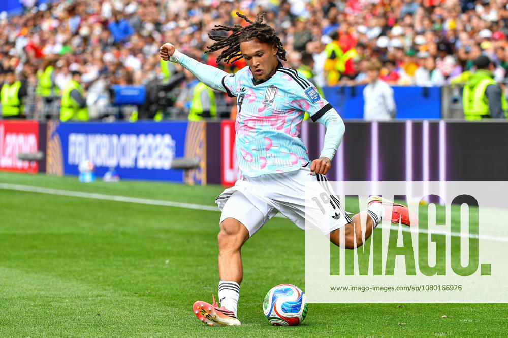 FIFA World Cup, WM, Weltmeisterschaft, Fussball 2026: JUL 01 Belgium Vs Senegal July 01, 2026: Belgium midfielder Diego Moreira (19) fires off a long pass during the FIFA World Cup knockout round of 32 match between Belgium and Senegal in Seattle, WA.Belgium defeated Senegal 3-2 on a penalty kick near the end of the second overtime period. Steve Faber CSM (Credit Image: Â Steve Faber Cal Media) Seattle Washington United States
