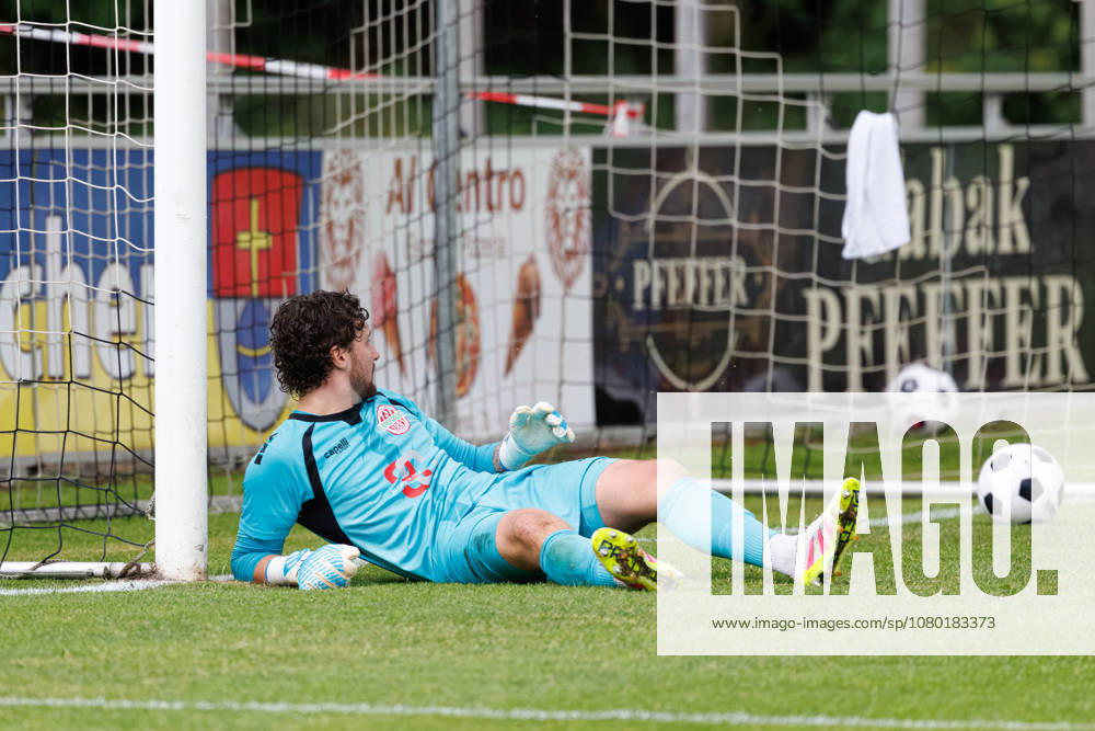 Leopold Leimeister 1, TSV Landsberg, was unable to prevent the 2–0 goal in the Toto Cup, Men s Soccer, 2026–2027, Toto Cup Matchday 1 on July 17, 2026, in Schwabmünchen, Siegmund Arena, Bavaria, Germany