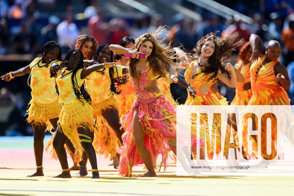 Shakira performs during the halftime show at the 2026 FIFA World Cup final soccer match between Spain and Argentina on July 19, 2026 in East Rutherford, New Jersey. Photo by Joel Marklund. BILDBYRAN code JM JM0829 bbeng soccer football soccer World Cup soccer World Cup 2026 FIFA World Cup 2026 final